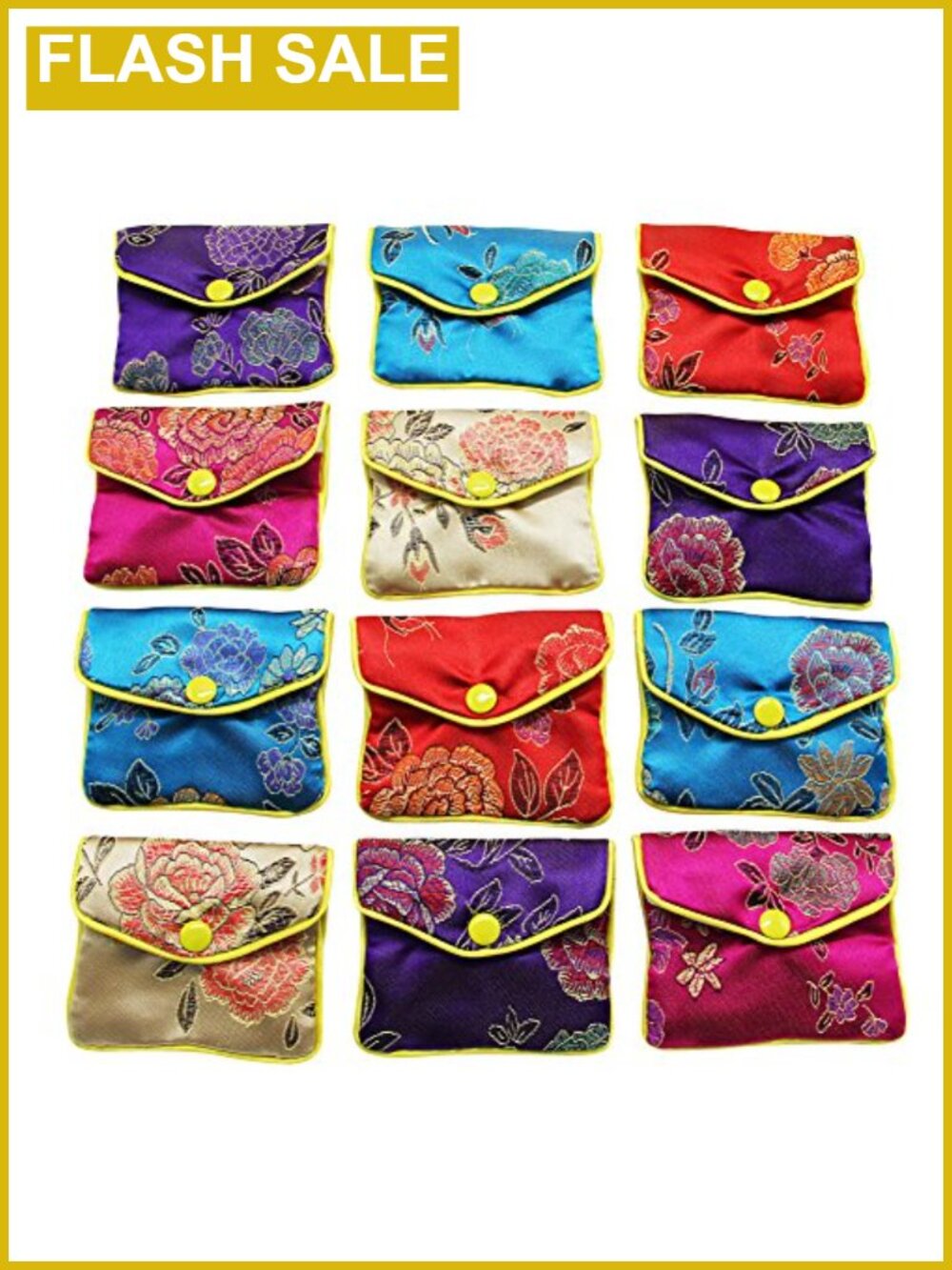 Silk Purse Pouch Gift Bags, Set of 12 Jewelry Organizer